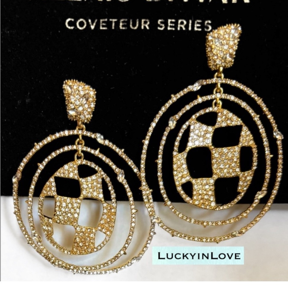 ALEXIS BITTAR • Gold Georgian Checkerboard Pavé Crystal “Diamond” Ring - Picture 11 of 11